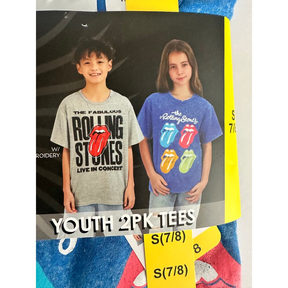 License Youth 2 Pack Tees - Rolling Stones - Size 7/8